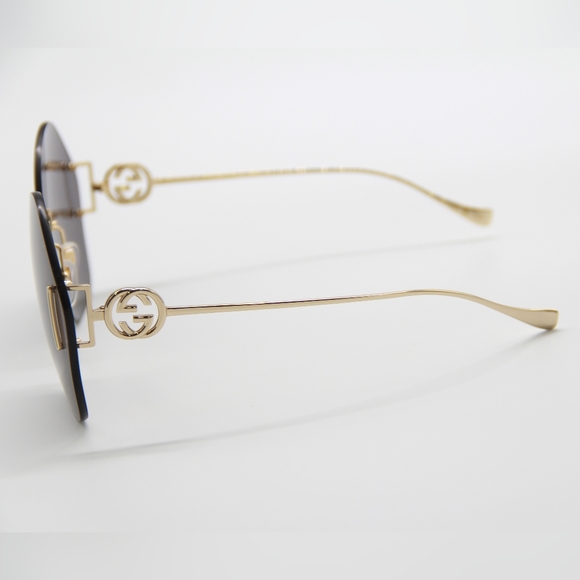 NEW GUCCI GG1203S 002 WOMEN GOLD GRAY OVERSIZED WOMEN SUNGLASSES GUCCI main image 6